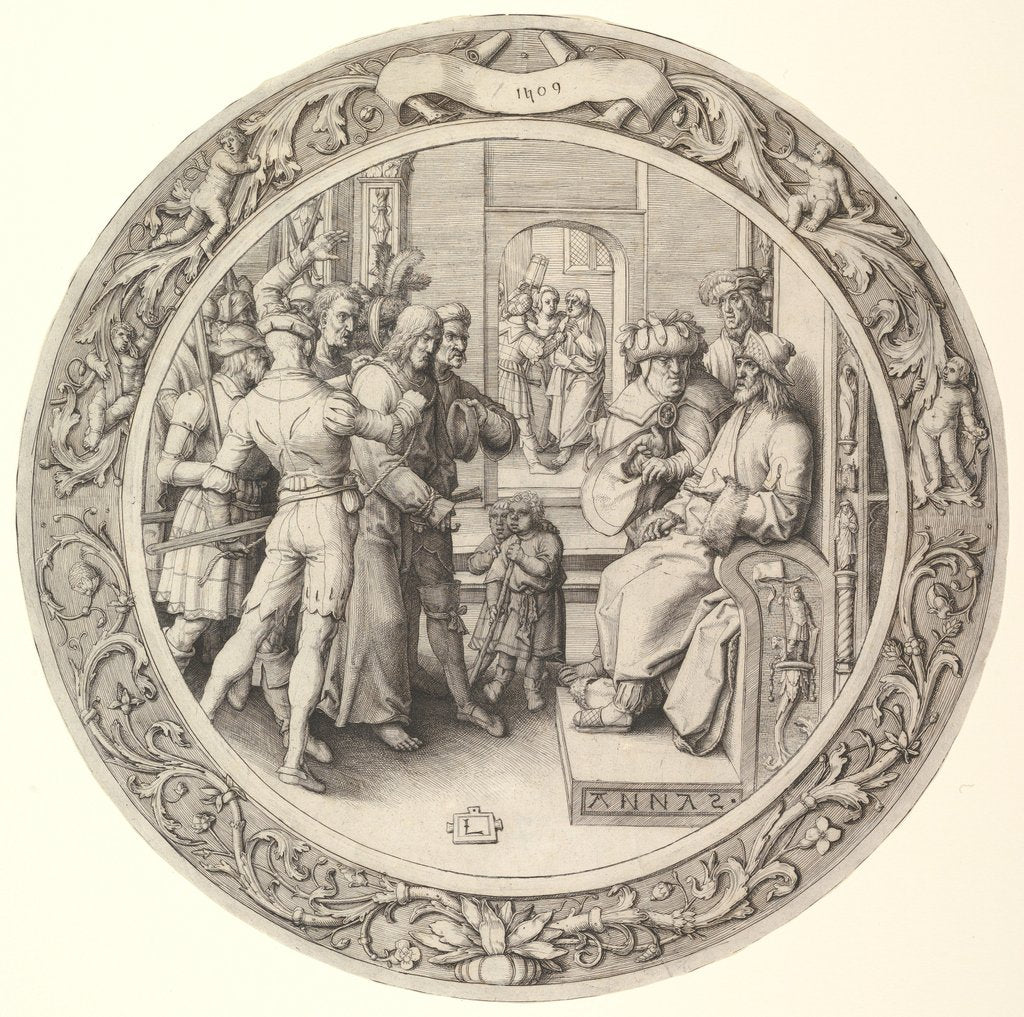Detail of Christ before Annas, from the Circular Passion, 1509 by Lucas van Leyden