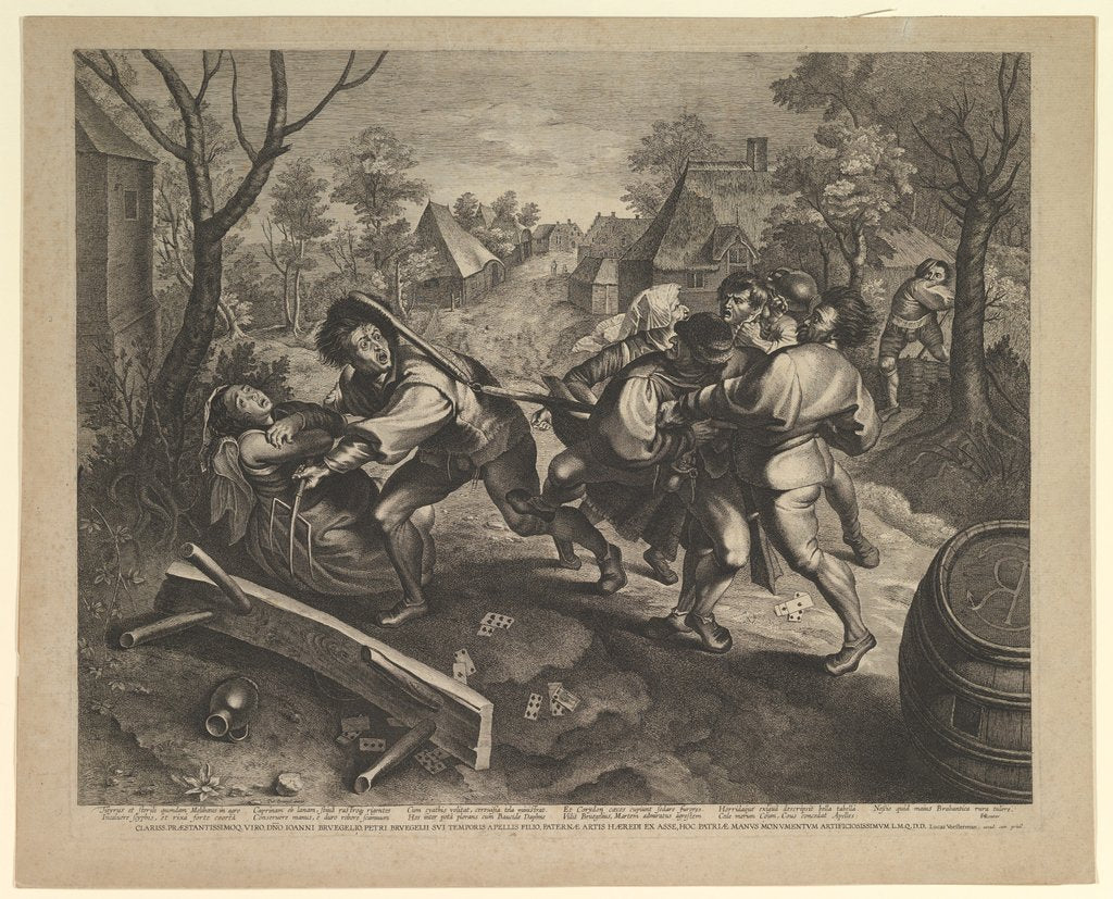 Peasants Fighting over a Game of Cards by Lucas Vorsterman