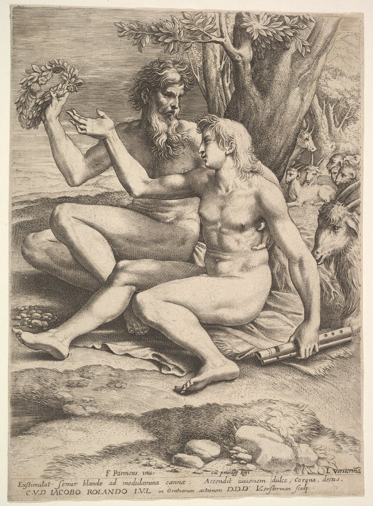Detail of Two Nude Shepherds, 17th century by Lucas Vorsterman