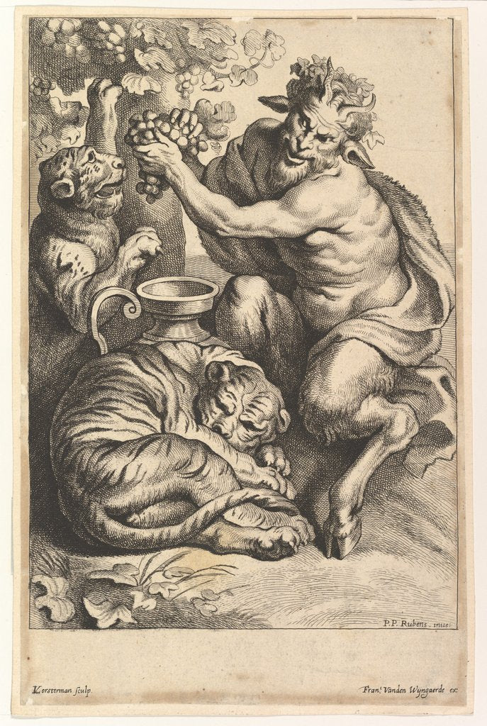 Satyr with Grapes and Two Tigers, 1614-1679 by Lucas Vorsterman II
