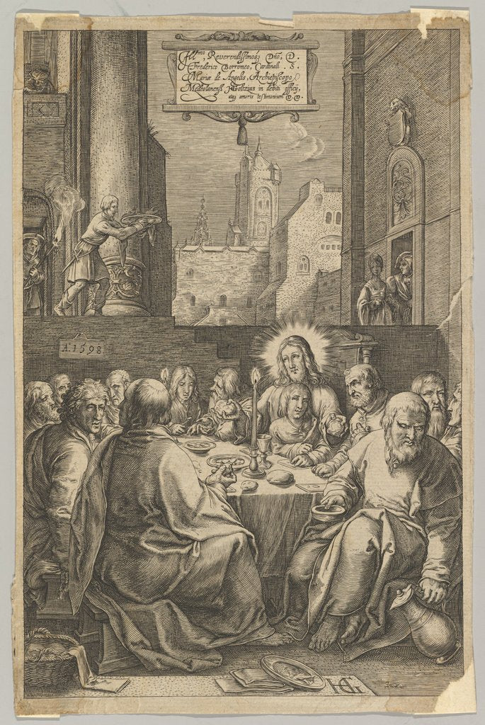 Detail of The Last Supper, from The Passion of Christ, ca. 1623 by Ludovicus Siceram