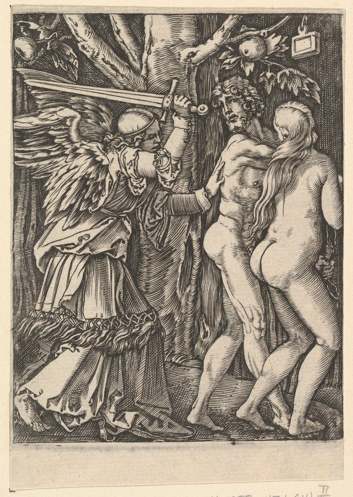 Detail of The Expulsion from the Paradise, after Dürer, ca. 1500-1534 by Marcantonio Raimondi