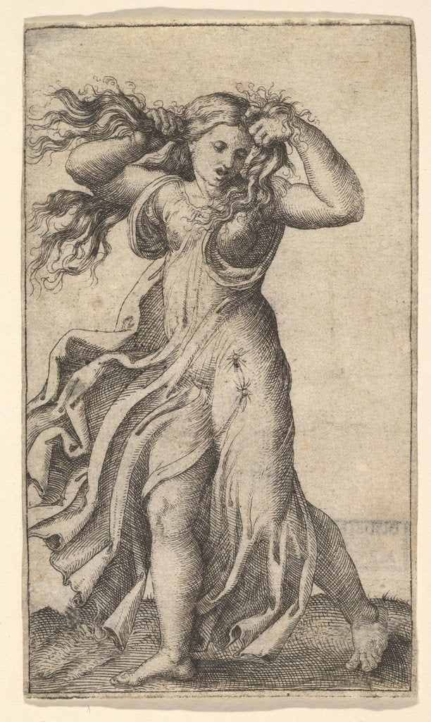 Detail of Woman pulling Her Hair, ca. 1515 by Unknown