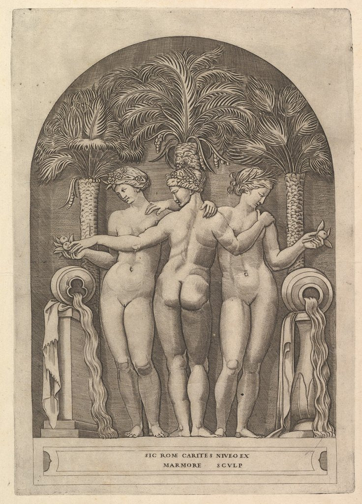 Detail of Speculum Romanae Magnificentiae: The Three Graces, ca. 1515-27 by Marco Dente