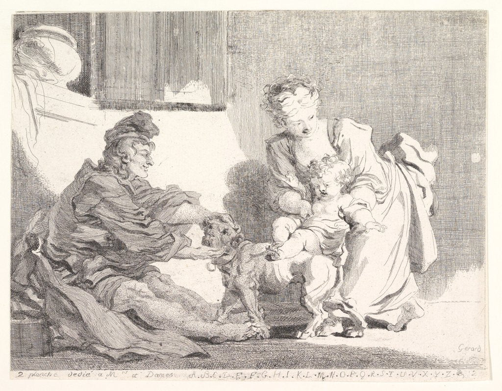 Detail of The Child and the Bulldog, 1778 by Marguerite Gerard