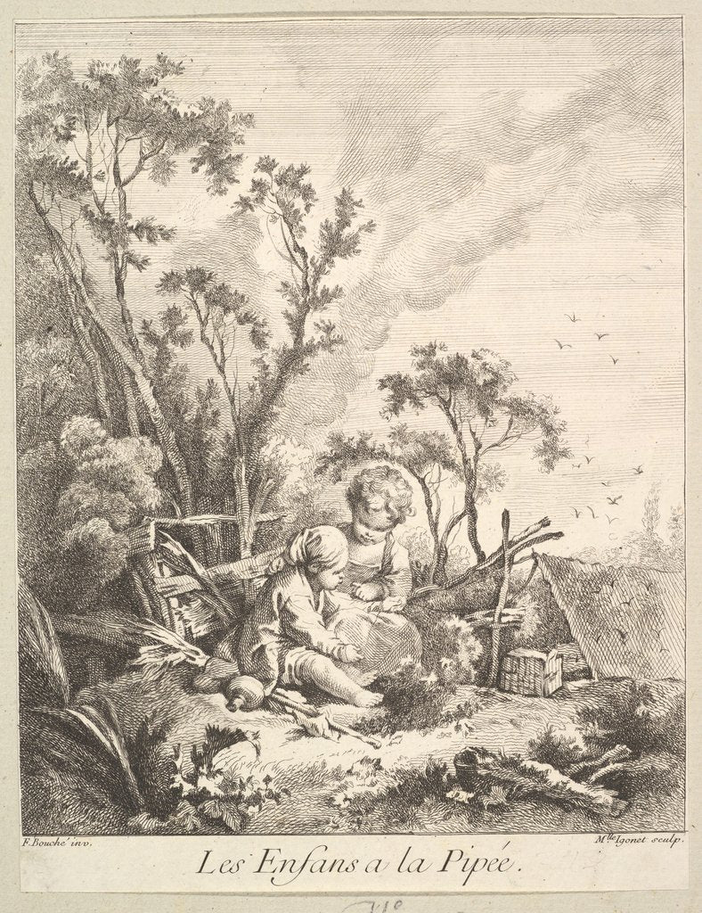 Detail of Children Catching Birds by Marie Madeleine Igonet