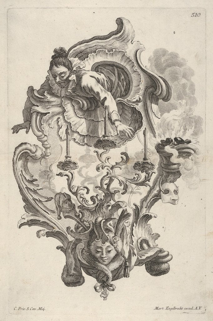 Detail of Sconce Representing Winter, from 'Wand-Leuchter die 4 Jahrseiten vorstellend', ca. 1730-56 by Martin Engelbrecht