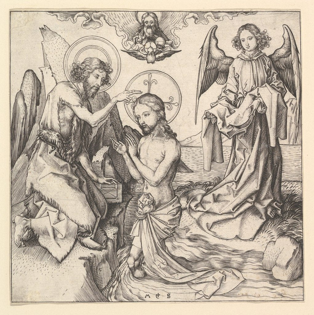 Detail of Baptism of Christ, ca. 1470-1474 by Martin Schongauer