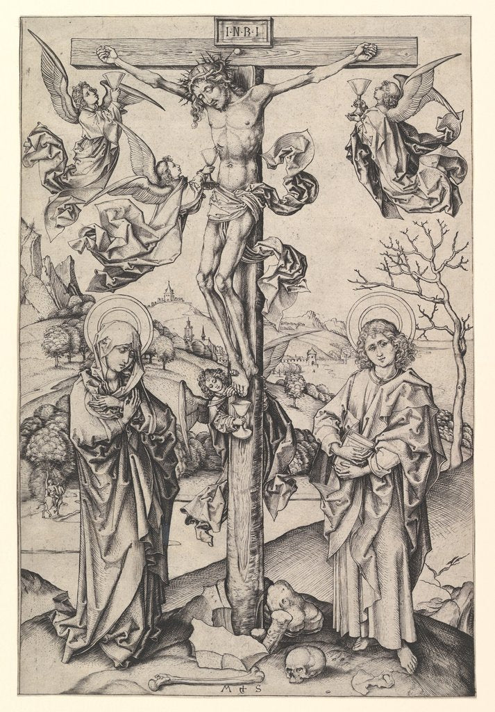 Detail of Crucifixion with Four Angels, ca. 1435-1491 by Martin Schongauer