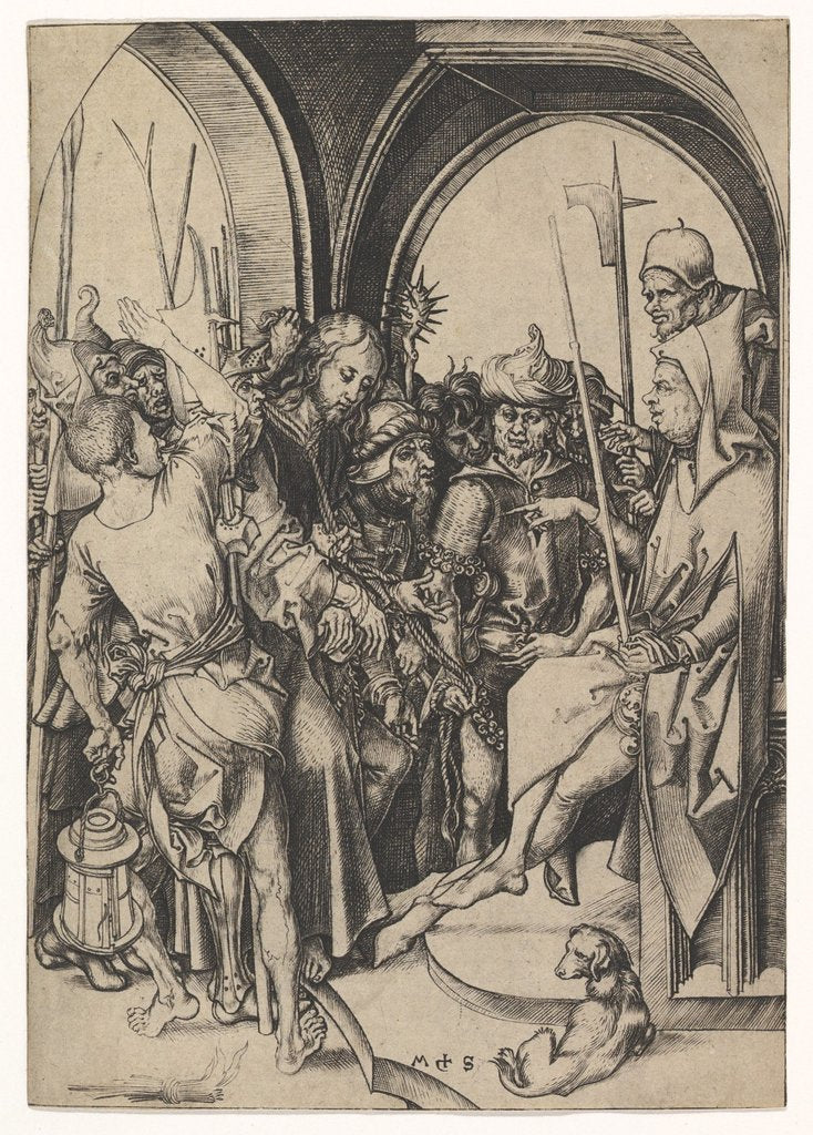 Detail of Christ before Annas, ca. 1435-1491 by Martin Schongauer