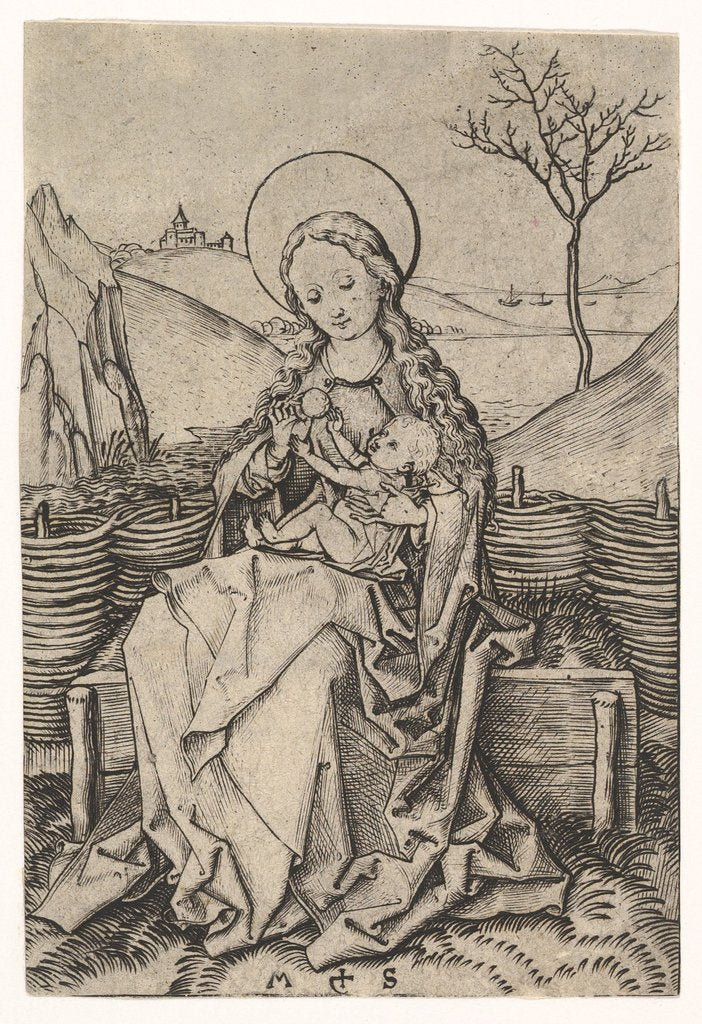 Detail of Virgin and Child on a Grassy Bench, ca. 1435-1491 by Martin Schongauer