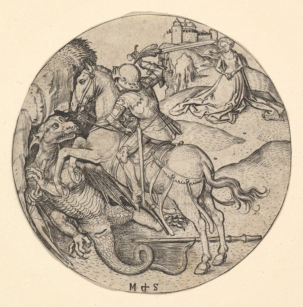 Detail of St. George Slaying the Dragon, ca. 1435-1491 by Martin Schongauer