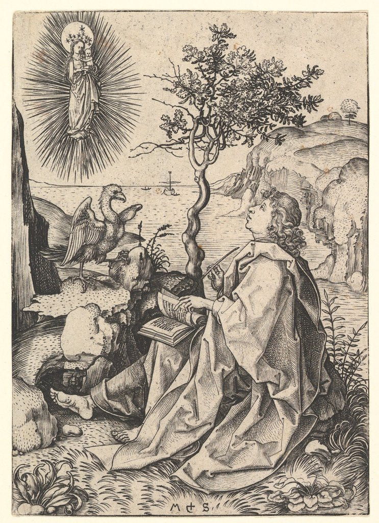 Detail of Saint John on Patmos, ca. 1435-1491 by Martin Schongauer
