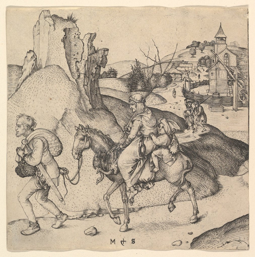 Detail of Peasant Family Going to Market, ca. 1435-1491 by Martin Schongauer