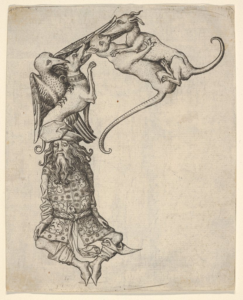 Detail of The Letter E, from The Alphabet, 1466-67 by Master ES