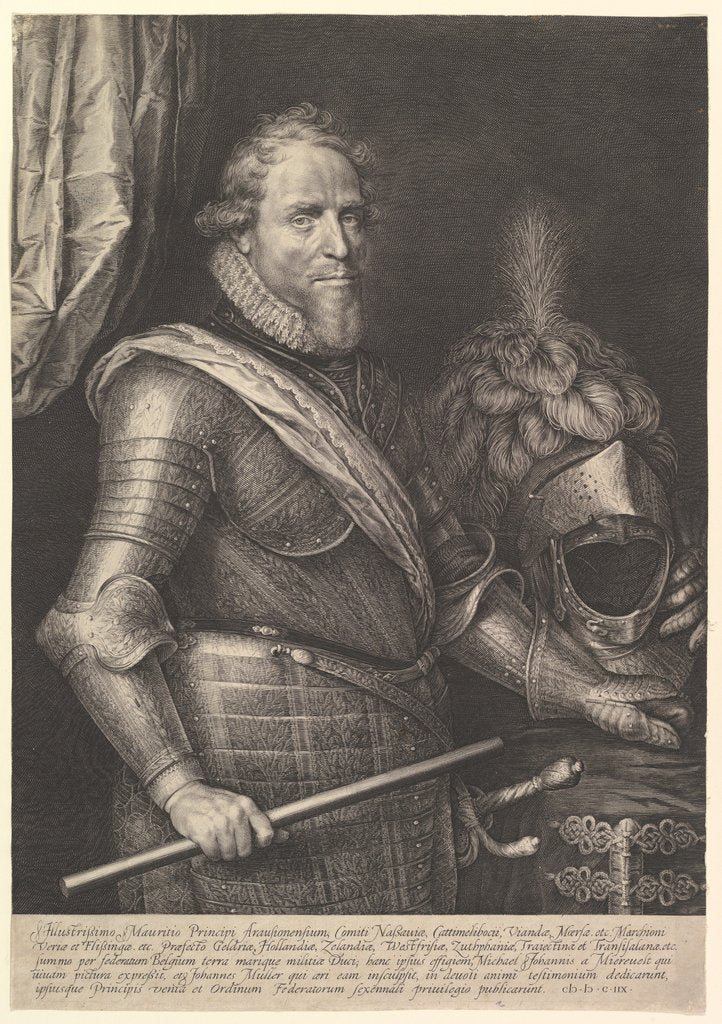 Detail of Prince Maurits of Orange, 1608 by Michiel Jansz van Miereveld