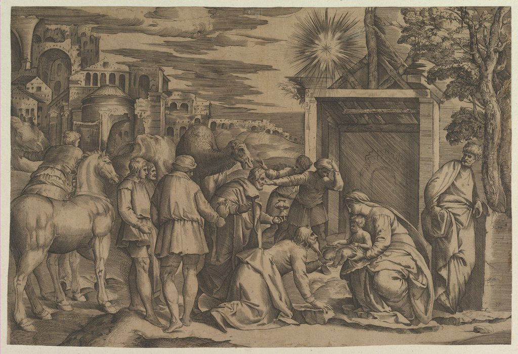 Detail of The Adoration of the Magi by Monogrammist 9 (attributed to)