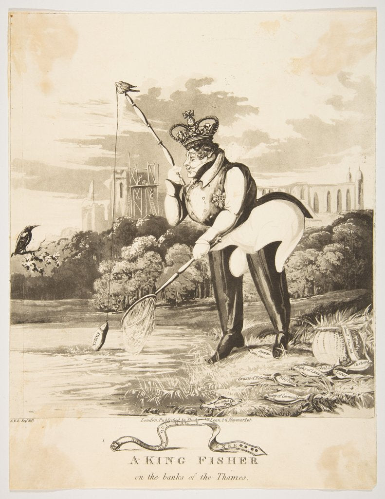 Detail of A King Fisher on the Banks of the Thames, 1827 by Monogrammist JVS