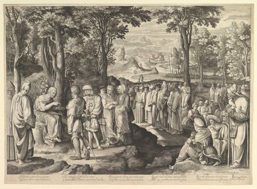Detail of John the Baptist Preaching in the Desert, ca. 1527-28 by Nicolaes de Bruyn/Lucas van Leyden