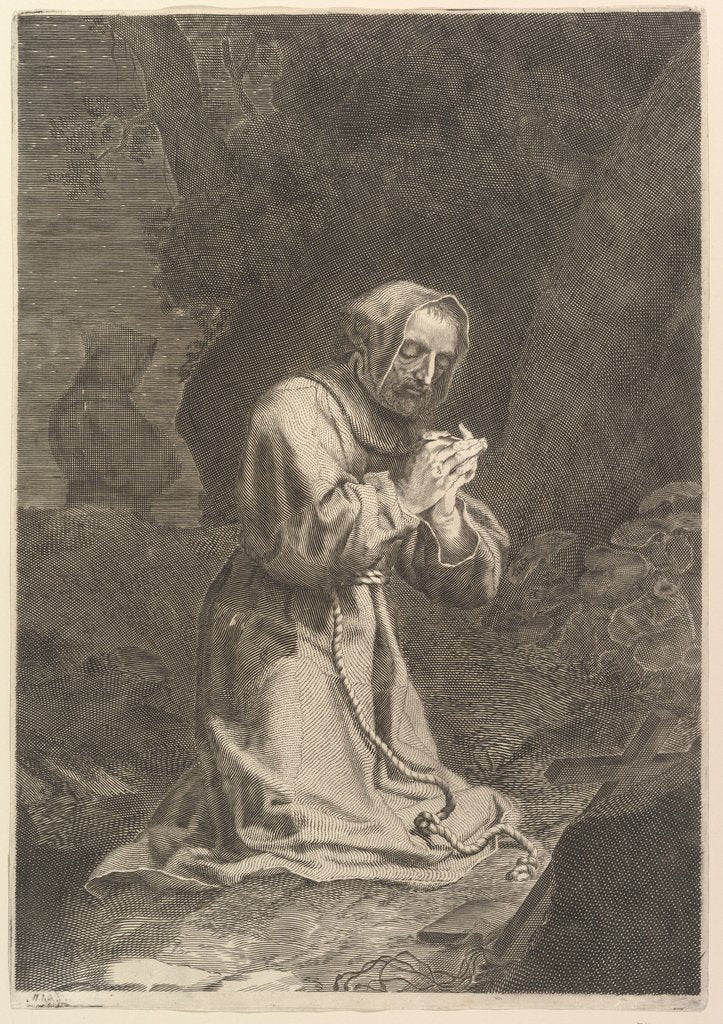 Detail of St. Francis of Assisi by Nicolas Bazin