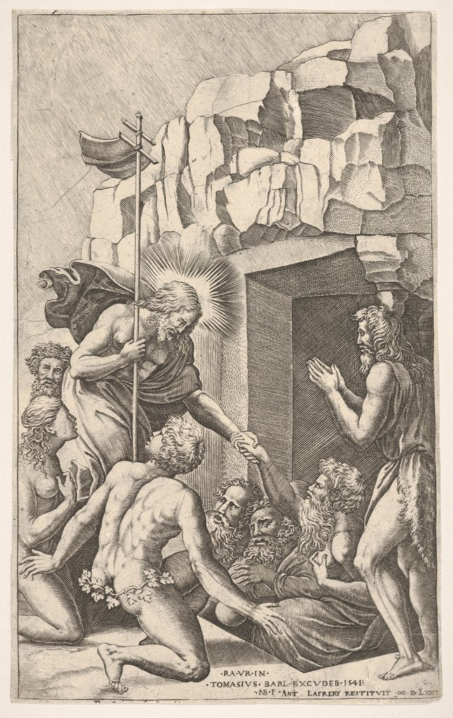 Detail of Christ in Limbo, after Raphael, 1541 by Nicolas Beatrizet