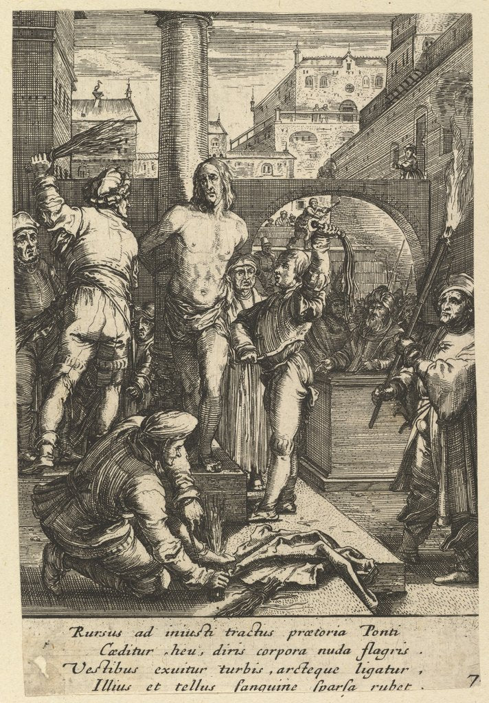 The Flagellation of Christ, from The Passion of Christ, mid 17th century by Nicolas Cochin