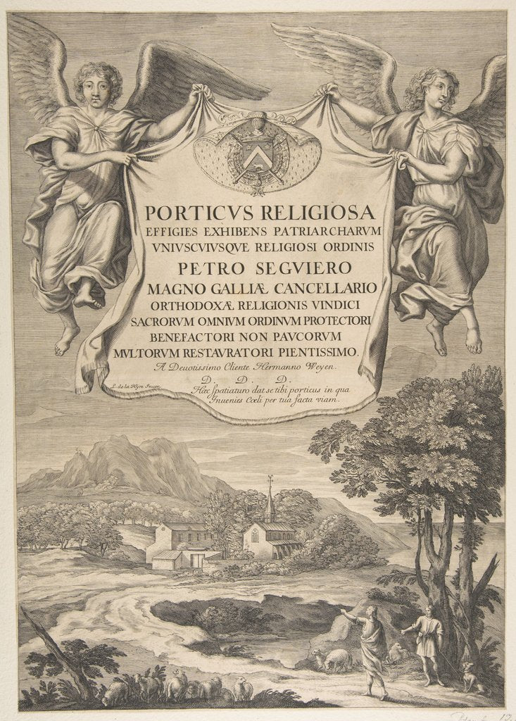 Detail of Title Page for Porticus Religiosa by Nicolas Pitau (attributed to)