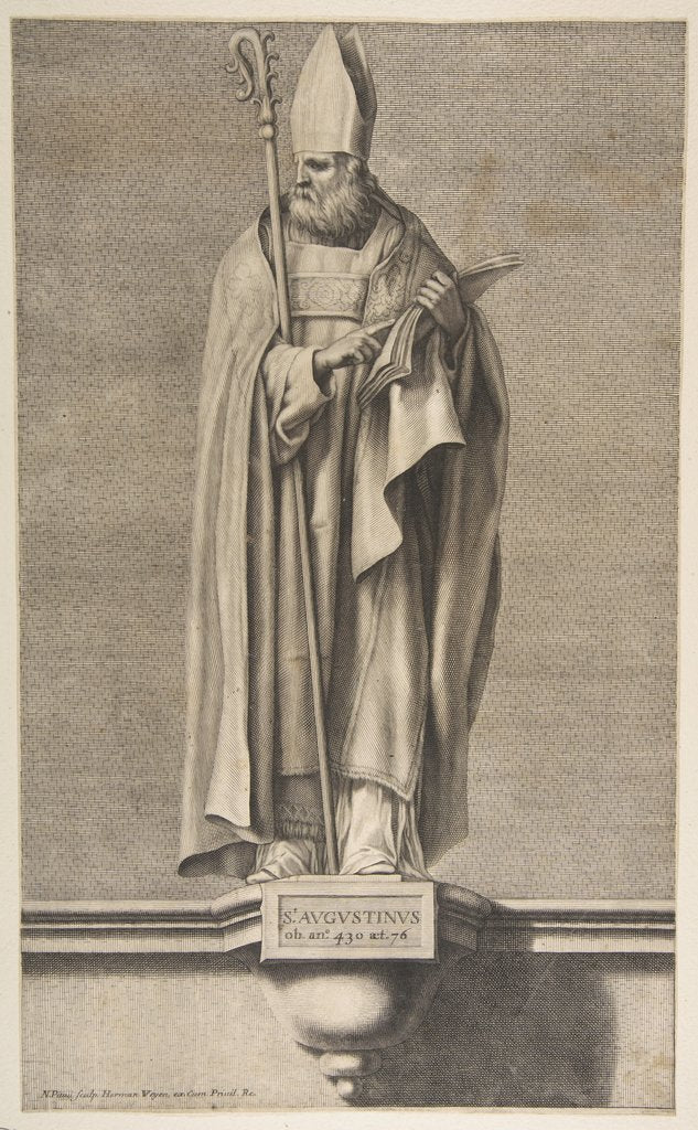 Detail of St. Augustine by Nicolas Pitau