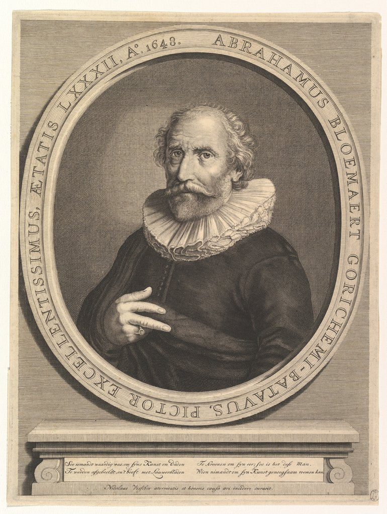 Detail of Portrait of Abraham Bloemaert, 17th century by Nicolas Visscher
