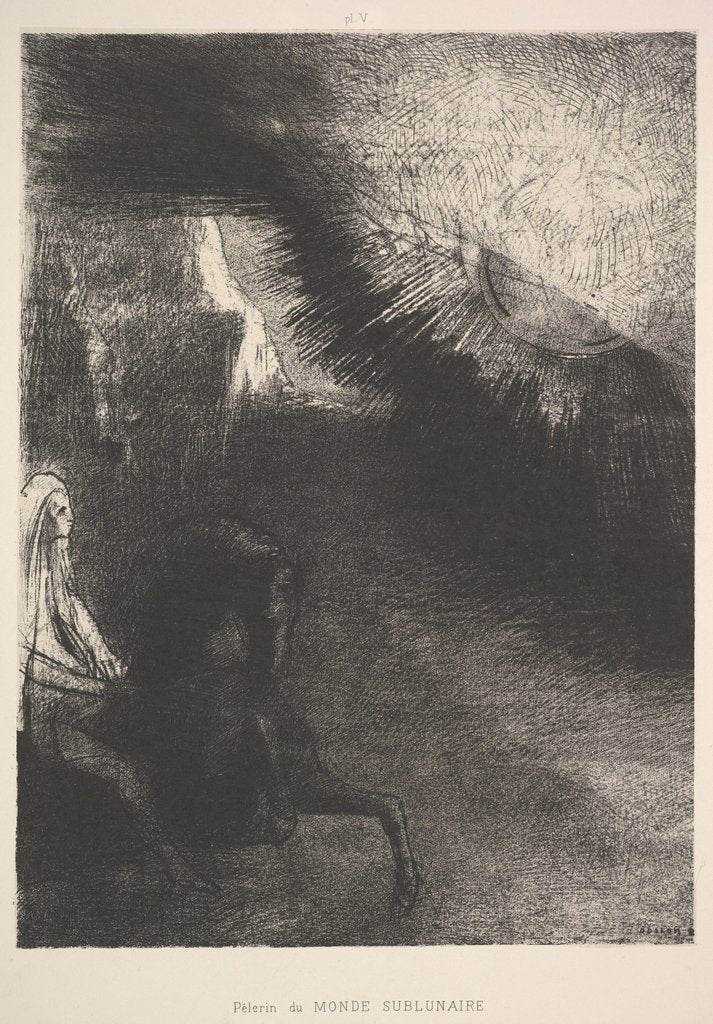 Detail of Pilgrim from a sublunar world, 1891 by Odilon Redon
