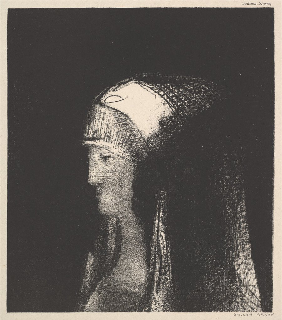 Detail of Druidesse, 1891 by Odilon Redon