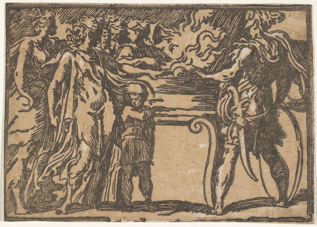 Detail of The Sacrifice' or 'Mucius Scaevola', after Parmigianino, 16th century by Unknown