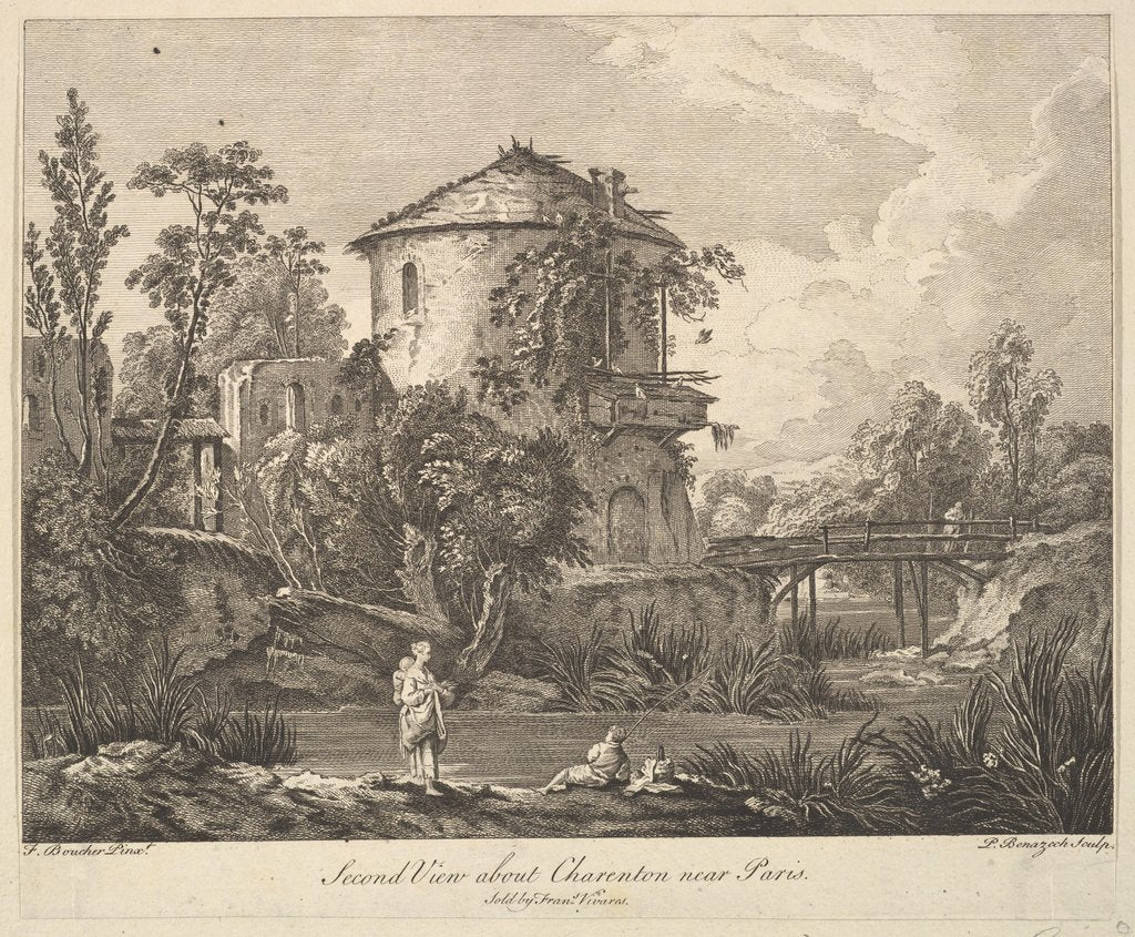 Detail of Second View of Charenton near Paris, mid to late 18th century by Peter Paul Benazech