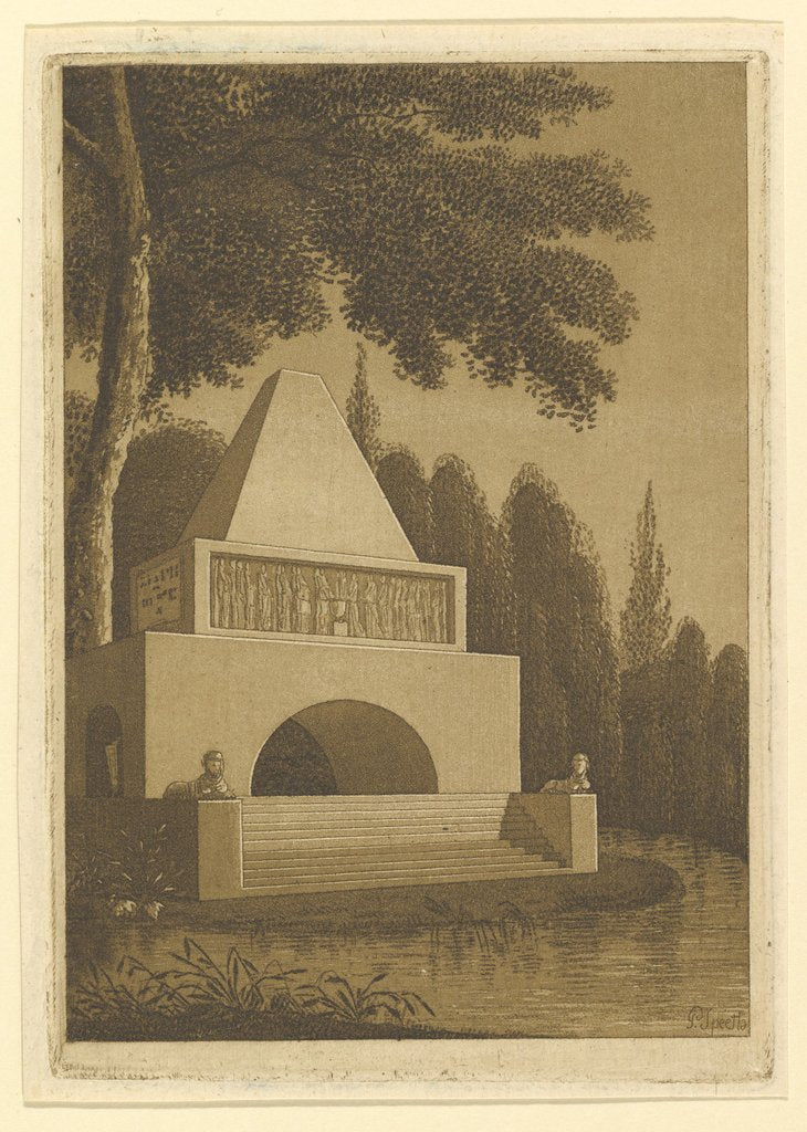 Detail of Temple Monument in a Park on a Lake by Peter Speeth