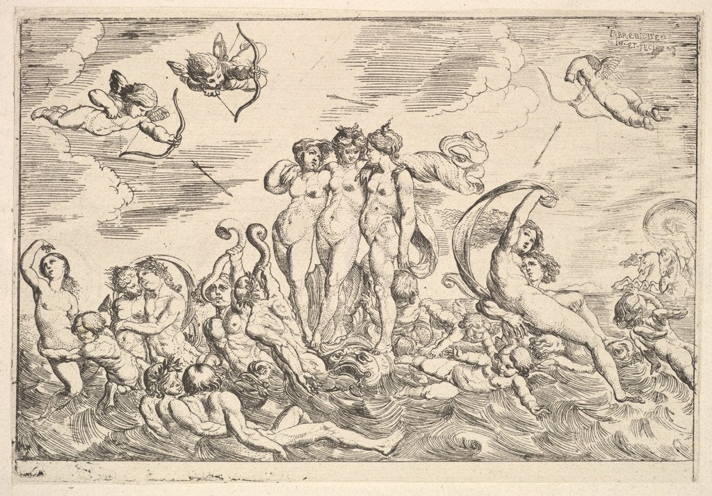 Detail of Triumph of Galatea, 1610-42 by Pierre Brebiette