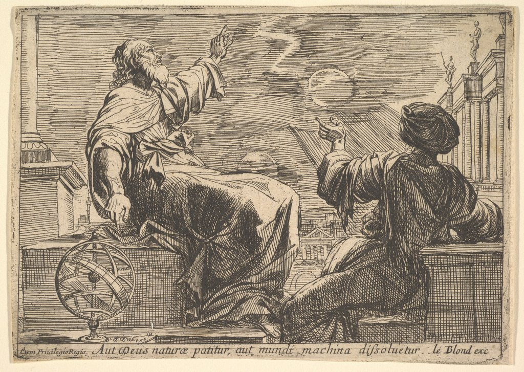 Detail of Two Philosophers Watching an Eclipse, 1615-42 by Pierre Brebiette