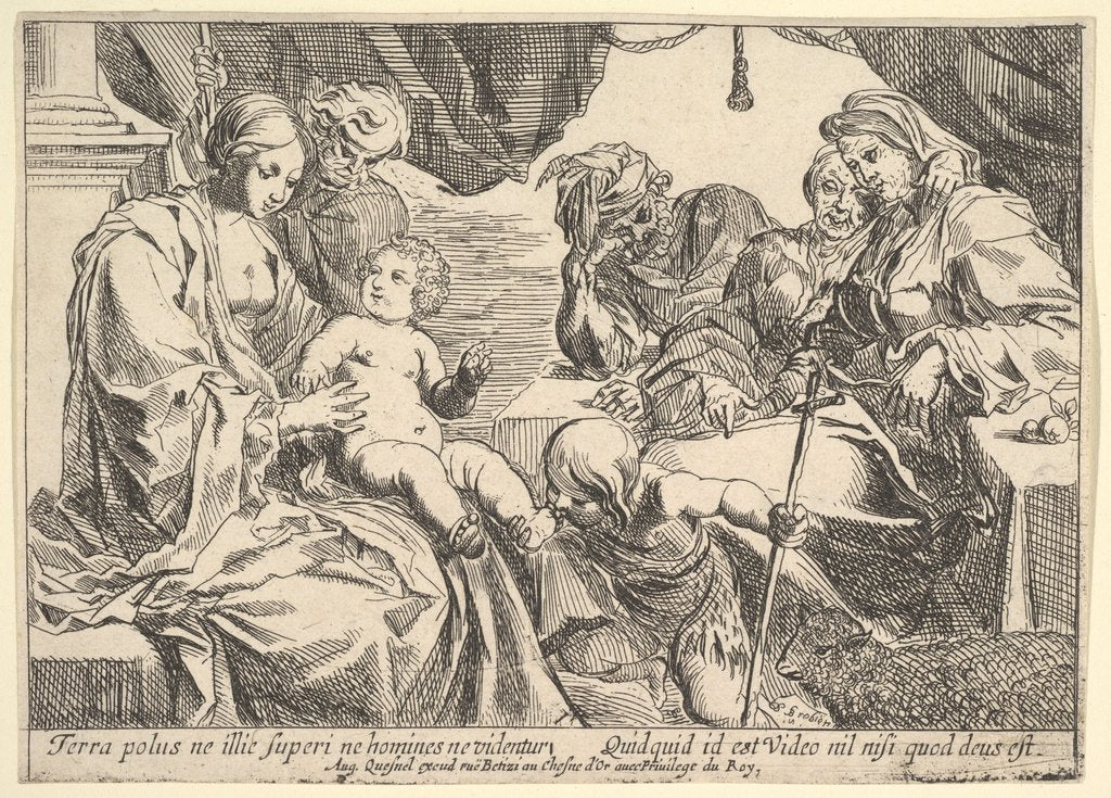 Detail of Holy Family with Saints, 1610-42 by Pierre Brebiette