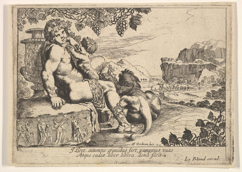 Detail of Bacchus, Satyr, and Lion, 1610-42 by Pierre Brebiette