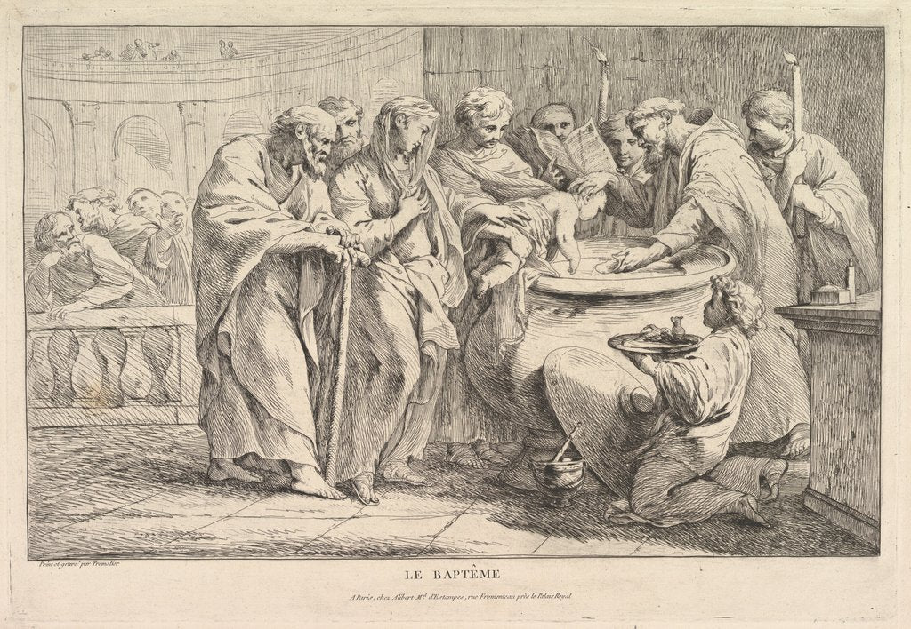 Detail of The Baptism, ca. 1734 by Pierre Charles Tremolieres