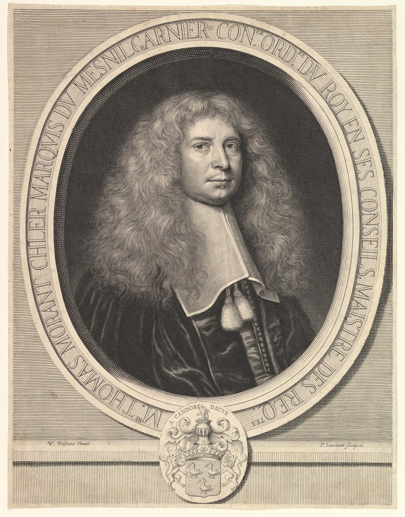 Detail of Portrait of the Marquis du Mesnilgarnier, 17th century by Pierre Lombart