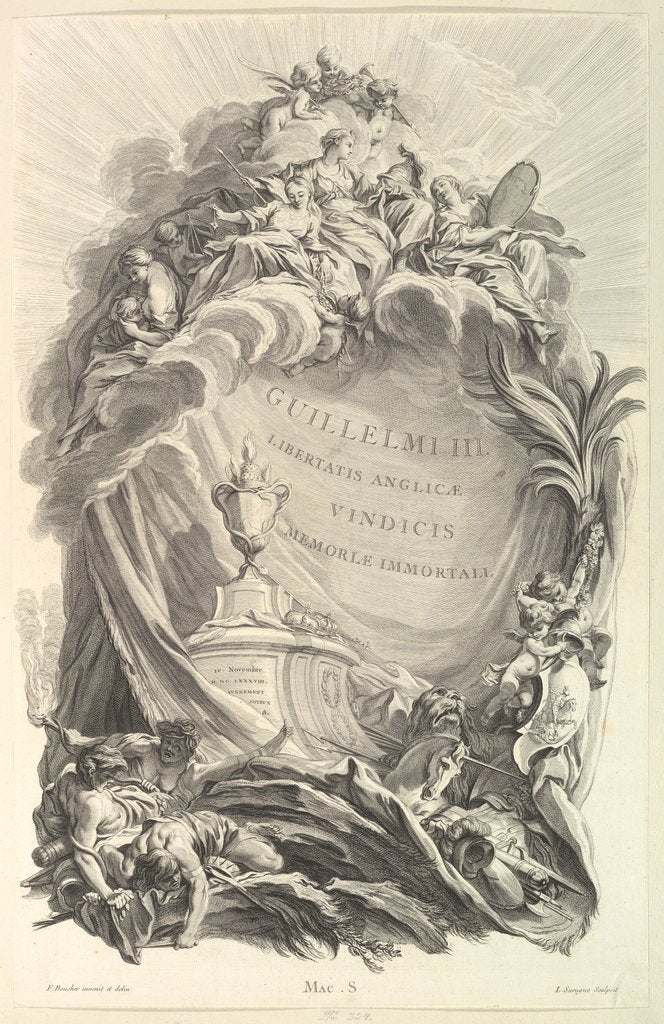 Detail of Frontispice pour le 'Tombeau de Guillaume III by Pierre-Louis de Surugue