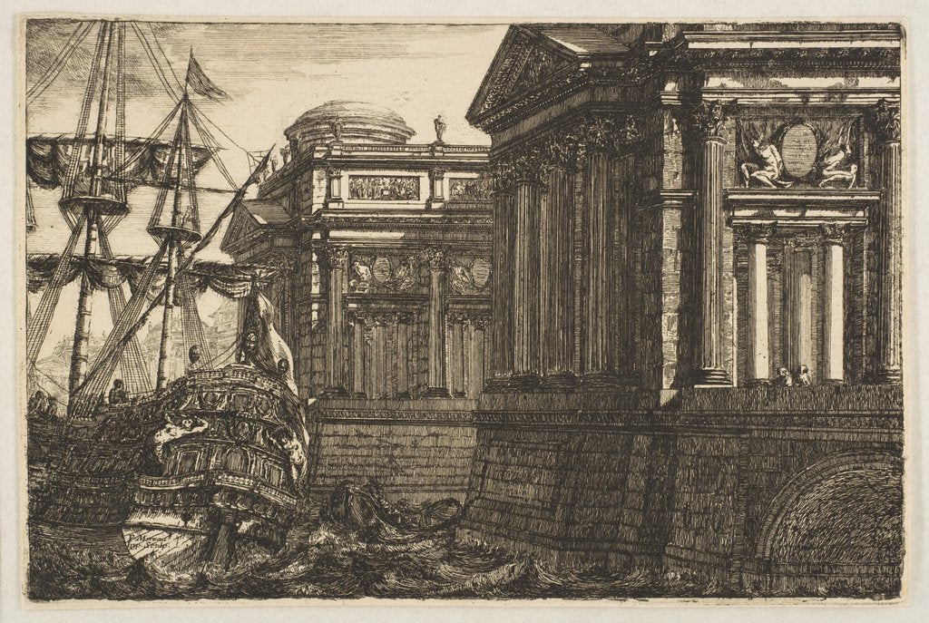 Detail of Port Scene, ca. 1760 by Pierre Moreau