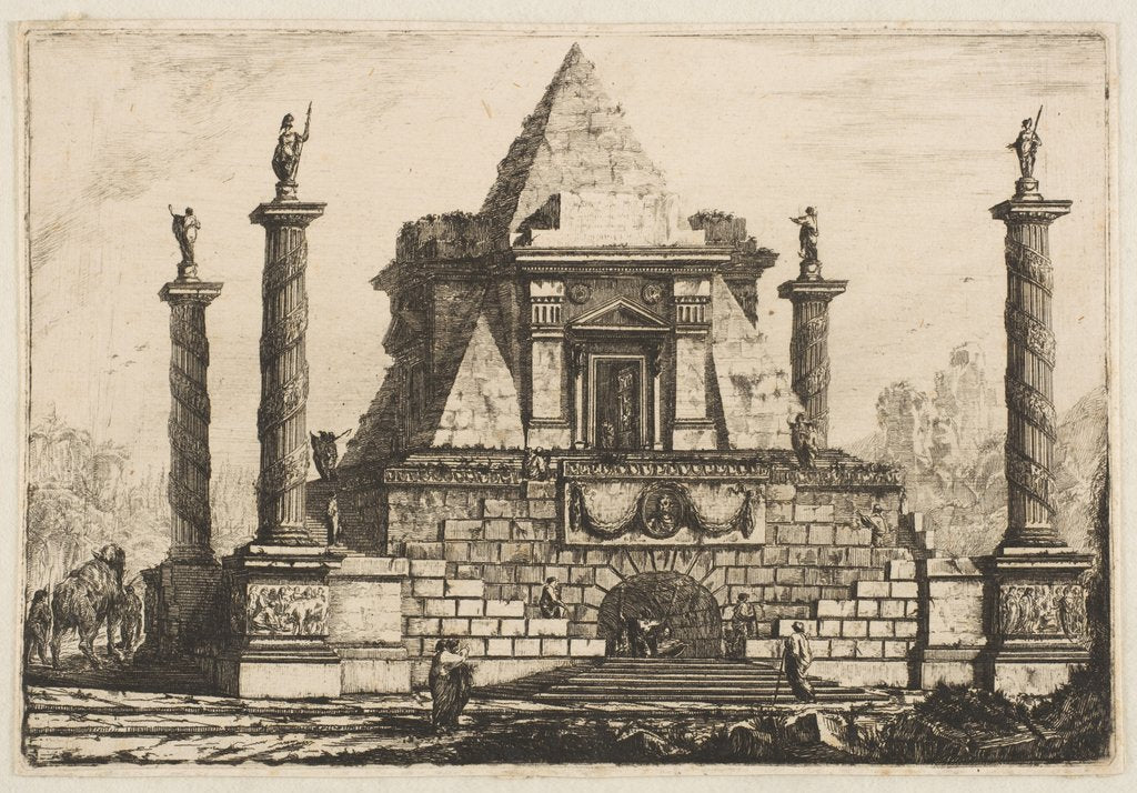 Detail of View of a Funerary Monument and Crypt, ca. 1760 by Pierre Moreau