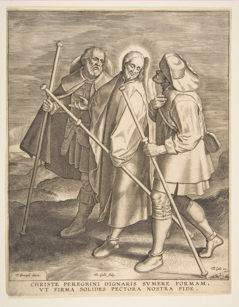 Detail of Christ and the Disciples on the Way to Emmaus, 1571 by Philip Galle