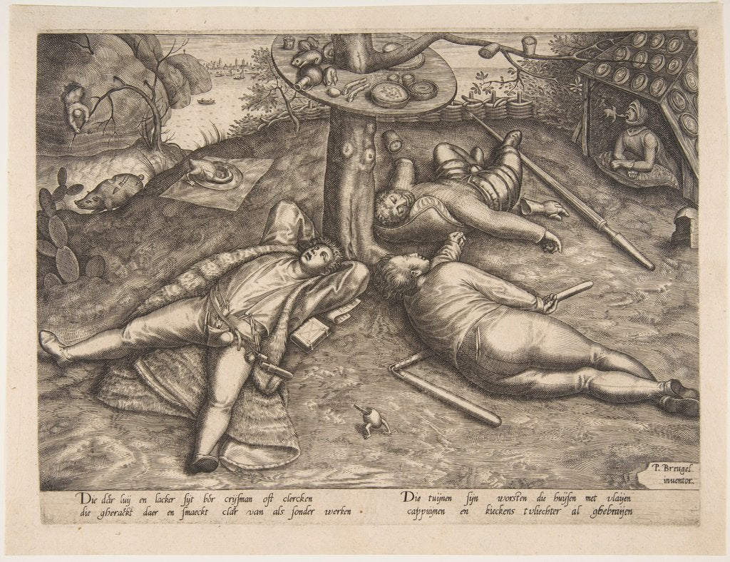 Detail of The Land of Cockaigne, after 1570? by Pieter van der Heyden (attributed to)