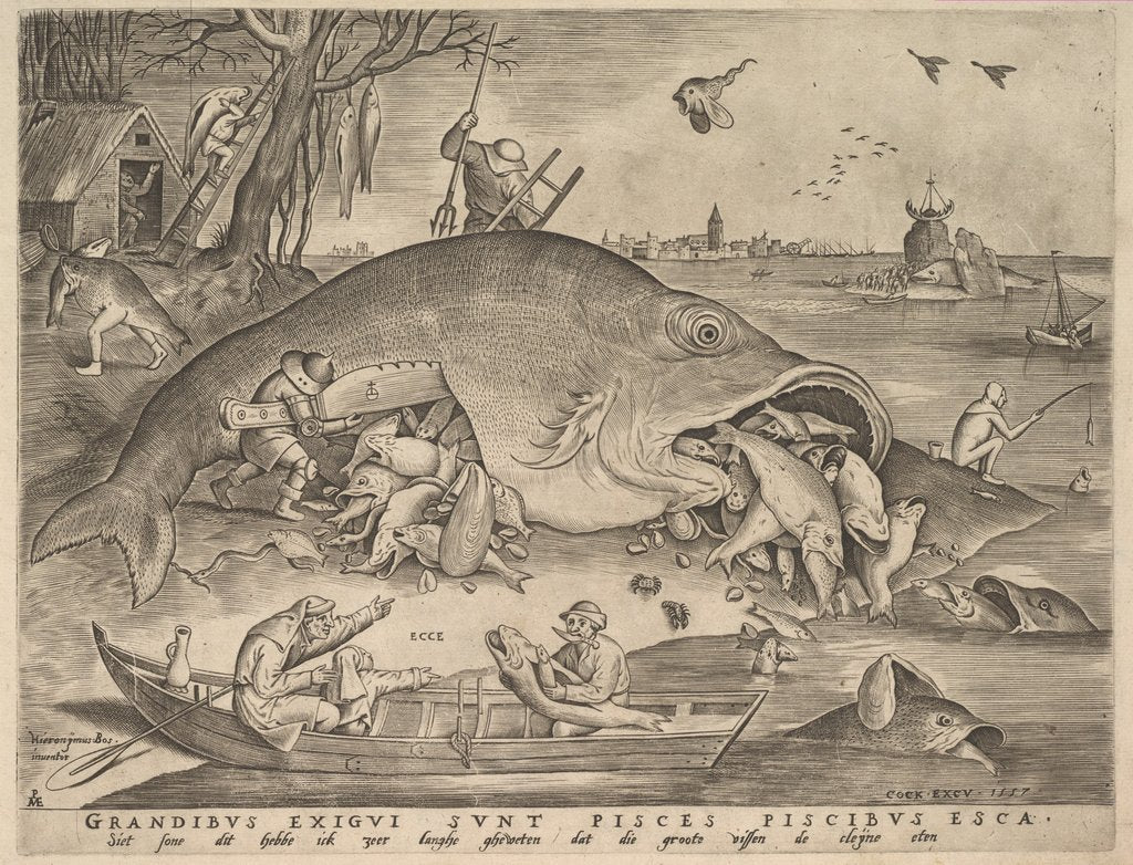 Detail of Big Fish Eat Little Fish, 1557 by Pieter van der Heyden/Pieter Bruegel the Elder