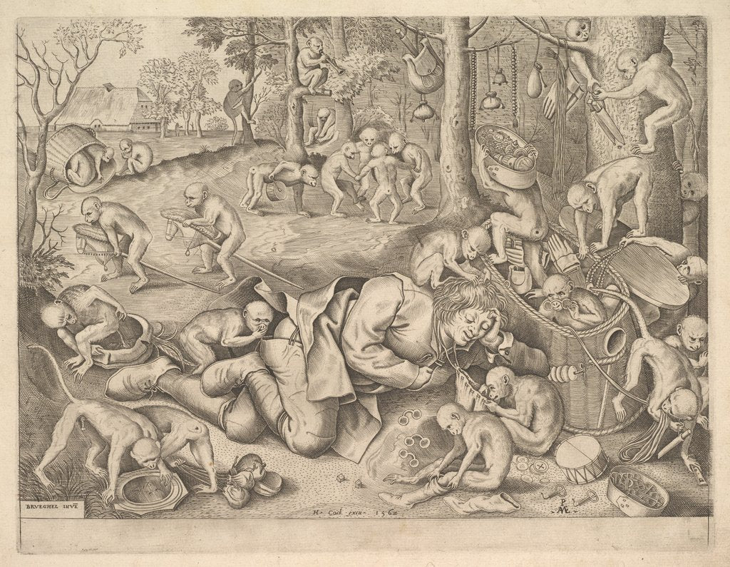 Detail of The Merchant Robbed by Monkeys, 1562 by Pieter van der Heyden/Pieter Bruegel the Elder