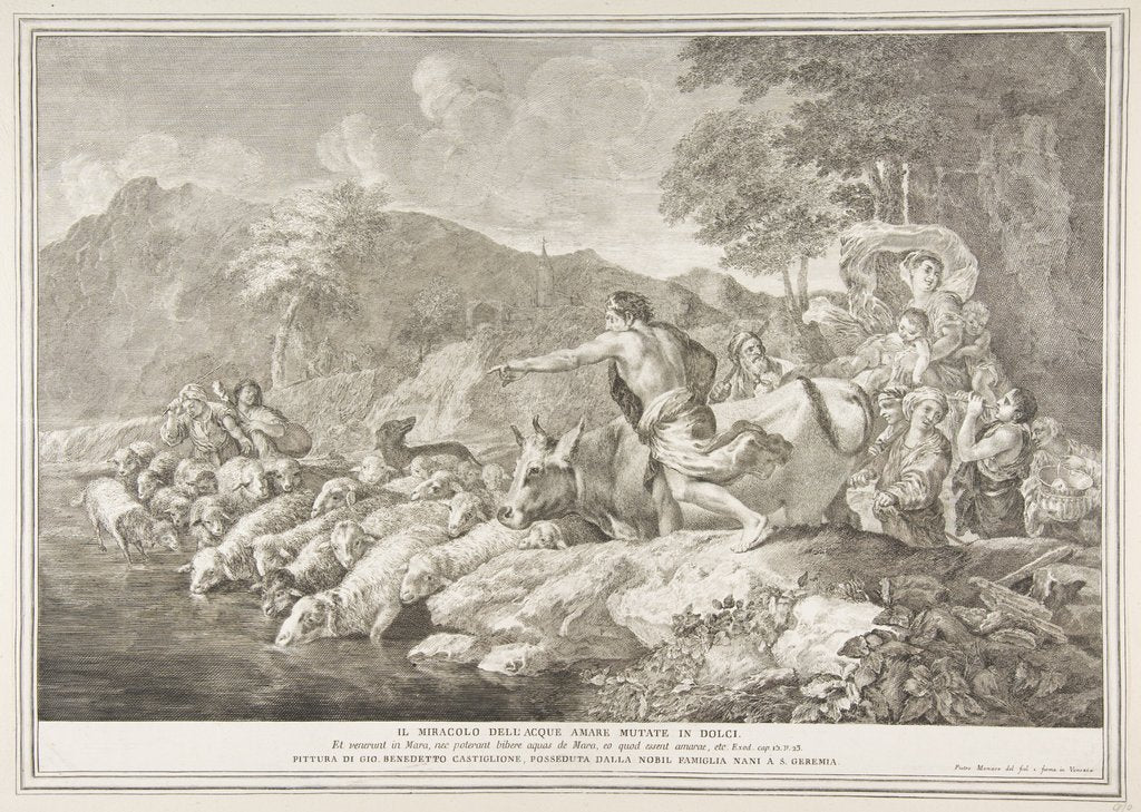 Detail of The miracle of the bitter water made swee by Pietro Monaco