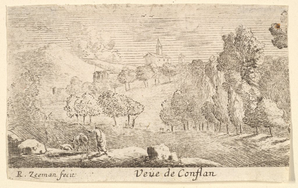Detail of Veüe de Conflans, mid-17th century by Reinier Zeeman