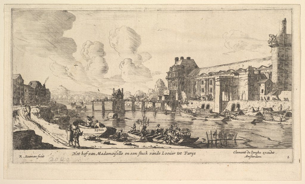 Detail of View of the Louvre and the Tuileries, from Views of Paris and Neighborhoods, plate 1, 17th century by Reinier Zeeman
